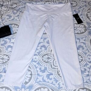 Slim-sation Tummy control top panel white Capri stretch flat front Plus Pull on